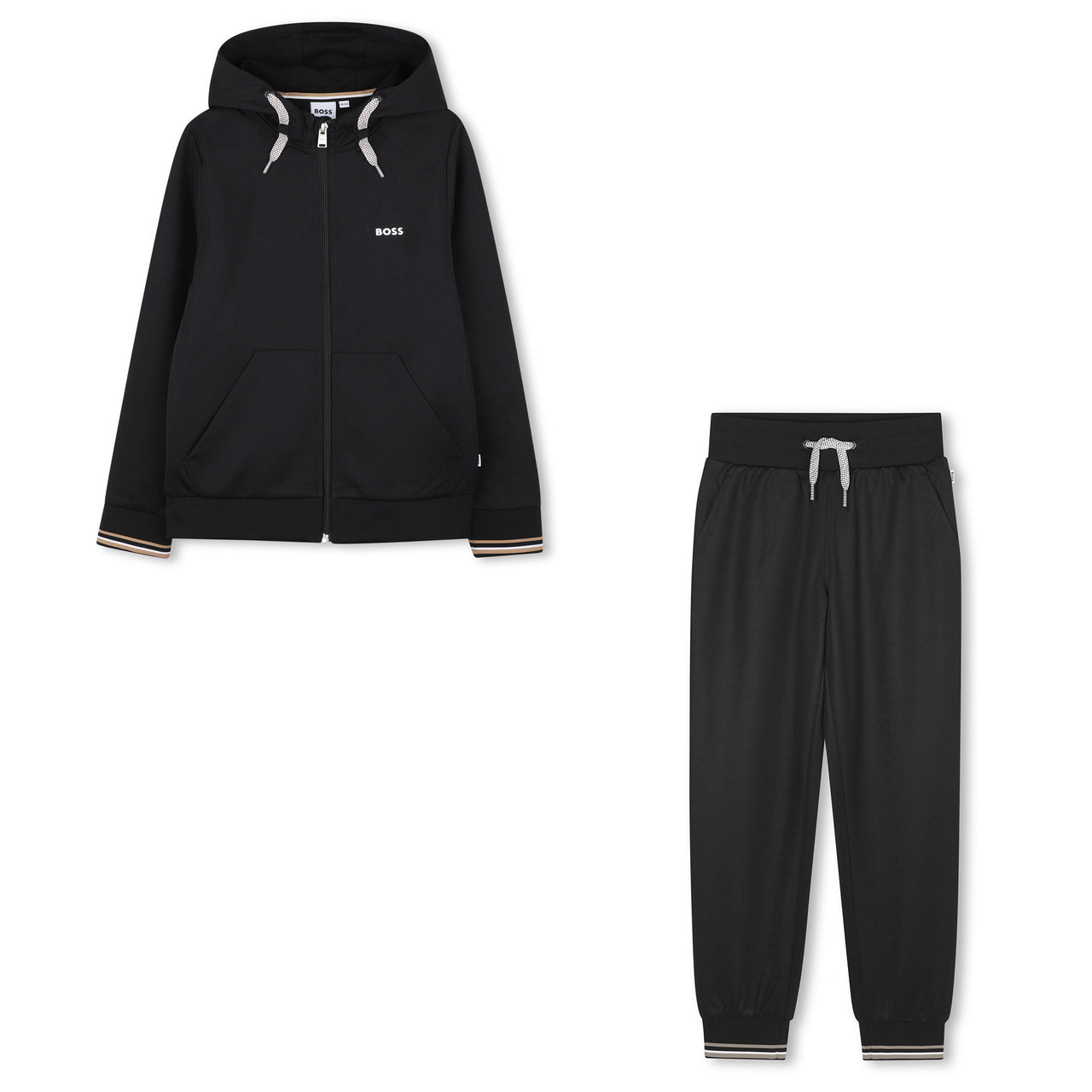 BOSS Set de pants para niño y teen color negro tribanda