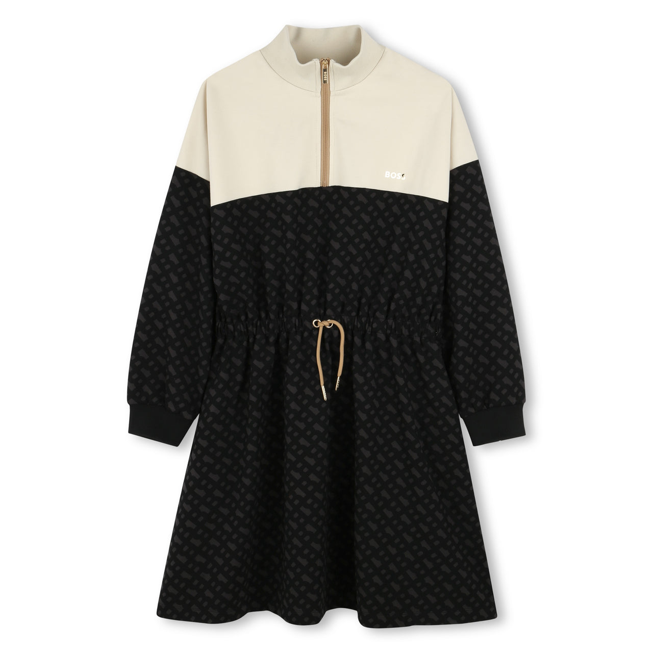 BOSS Vestido para niña y teen bicolor, allover print logo