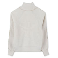 Thumbnail for BOSS Sweter para niña y teen blanco con cierre y detalles en oro