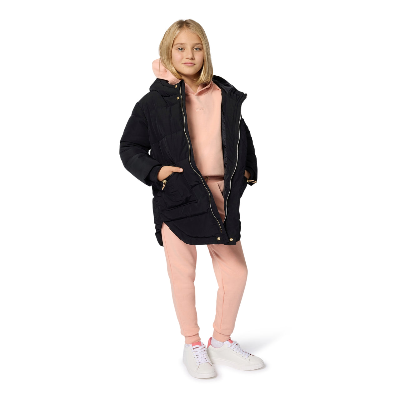 BOSS Set de pants para niña y teen color rosa