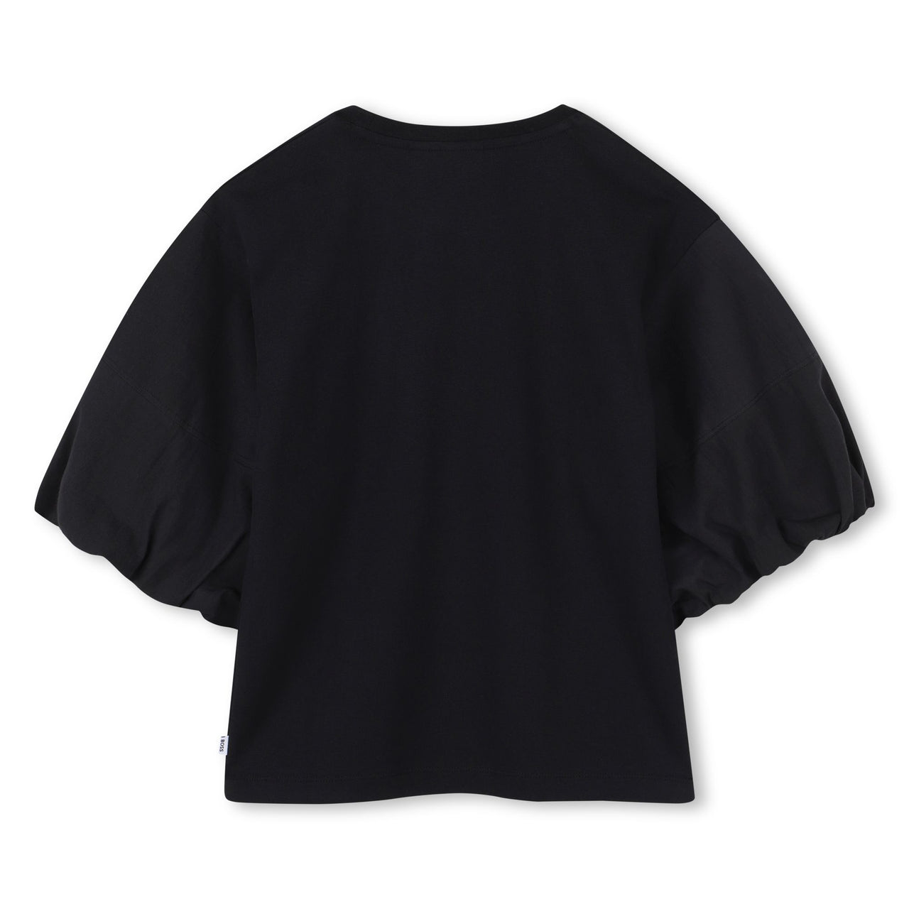 BOSS Blusa para niña y teen color negro logo al frente con piedras