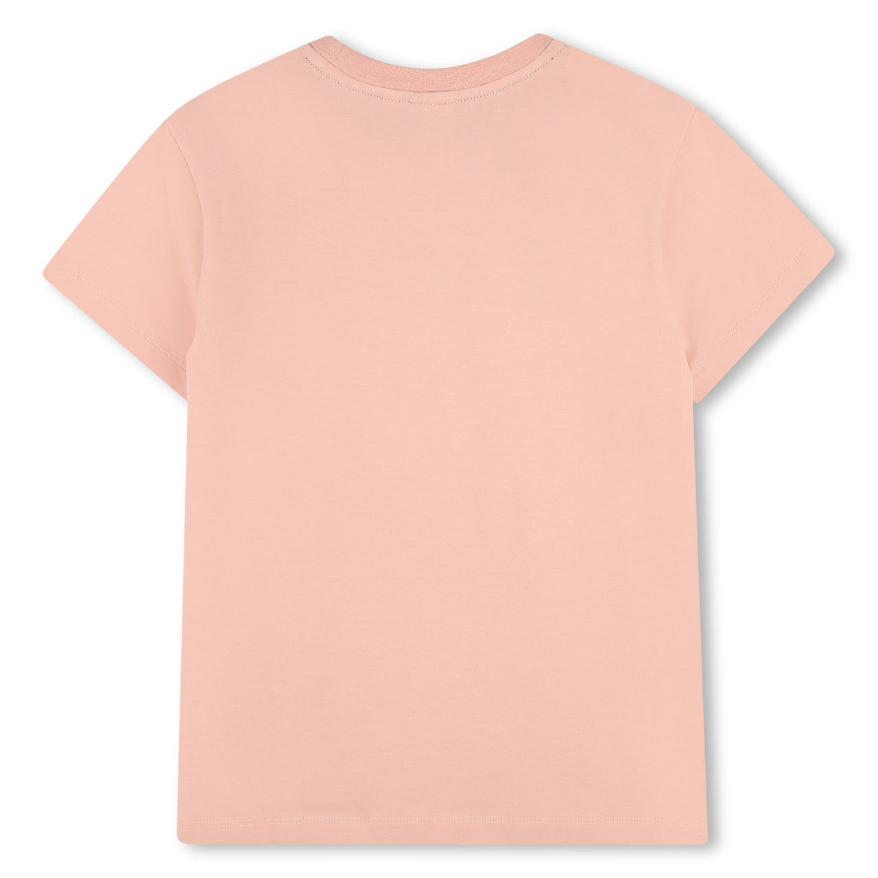 BOSS Playera para niña y teen color rosa logo al frente rosa con aplicación
