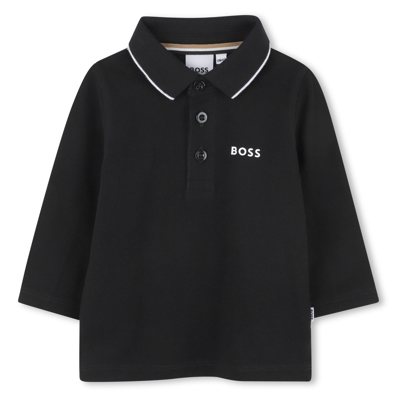 Boss polo para bebe manga larga negra