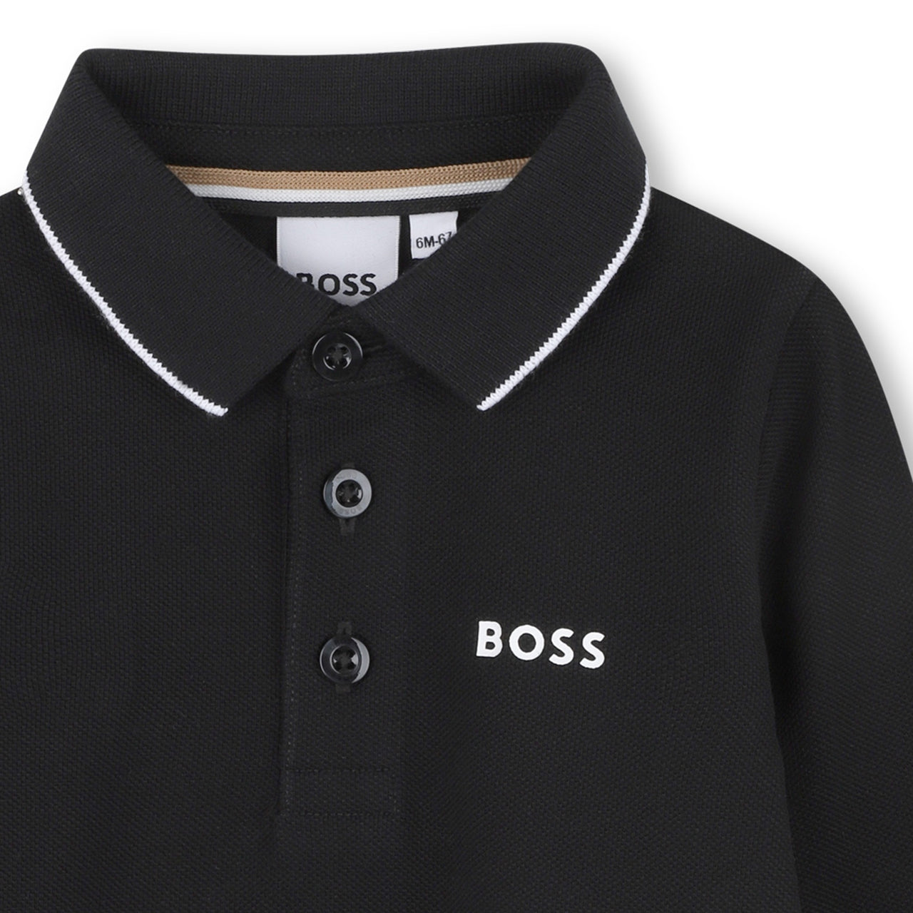 Boss polo para bebe manga larga negra