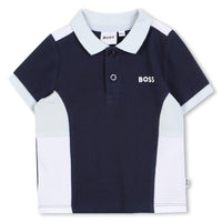 Thumbnail for Boss polo para bebe manga corta en tonos azules multicolor