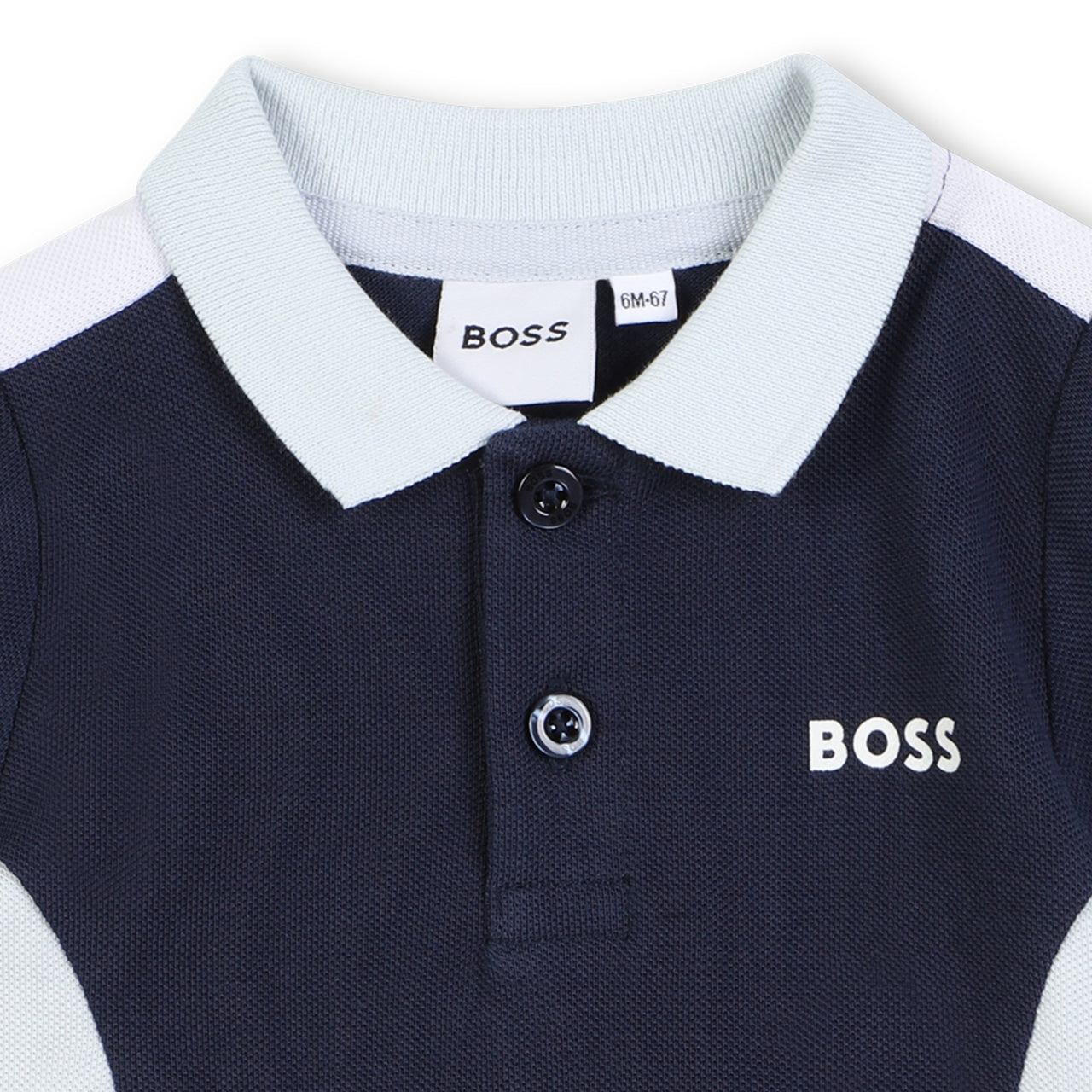 Boss polo para bebe manga corta en tonos azules multicolor