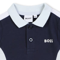 Thumbnail for Boss polo para bebe manga corta en tonos azules multicolor