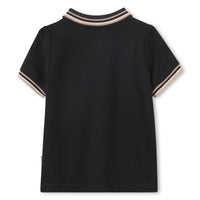 Thumbnail for Boss polo para bebe manga corta negra, tribanda