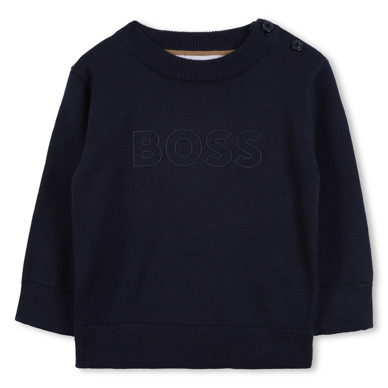 Boss sweter para bebe azul marino logo al tono