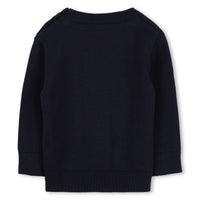 Thumbnail for Boss sweter para bebe azul marino logo al tono