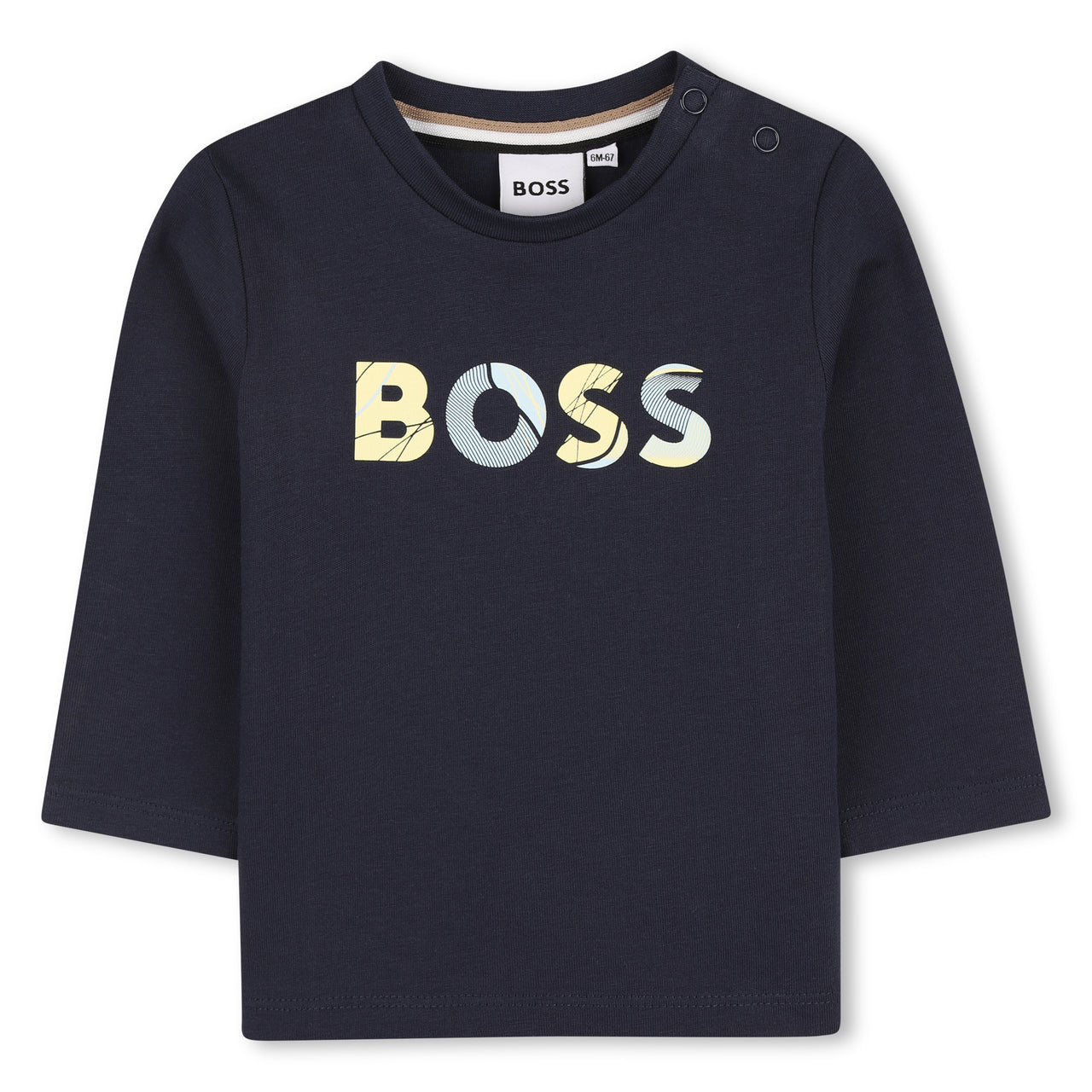 Boss playera para bebe azul marino manga larga