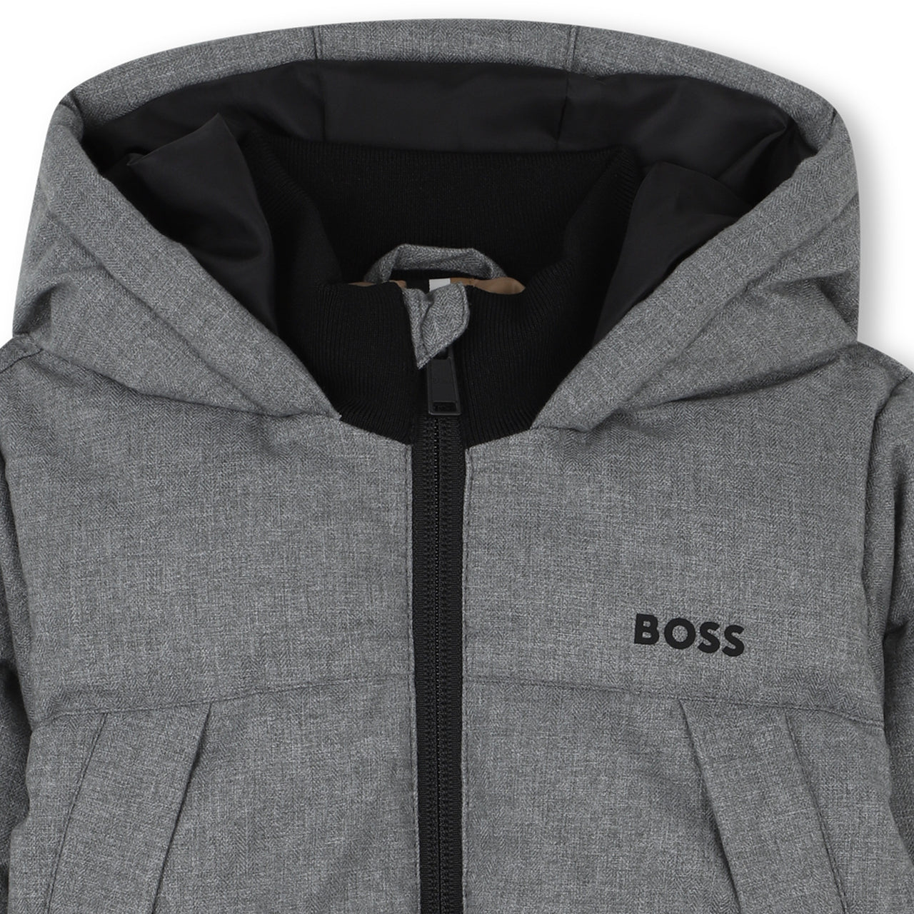 Boss chamarra para bebe gris con capucha