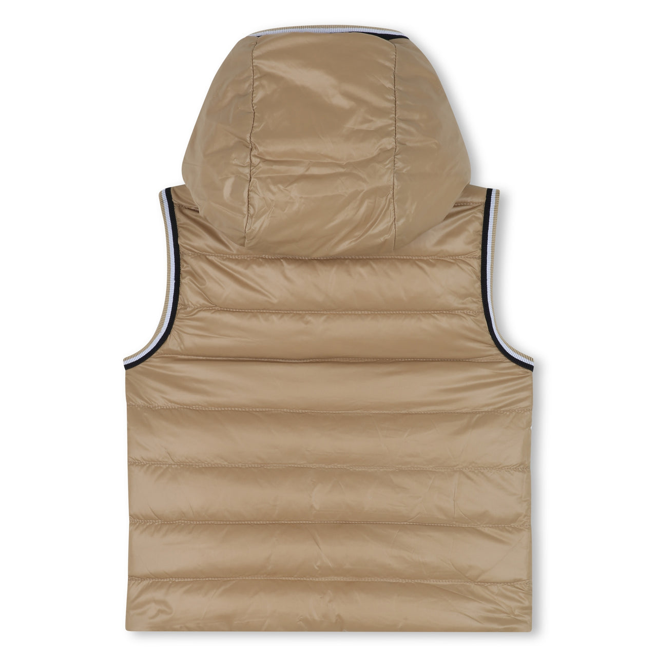 Boss chaleco para bebe reversible color hueso y cookie con capucha