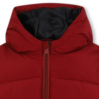 Thumbnail for Boss chamarra para bebe color vino con capucha