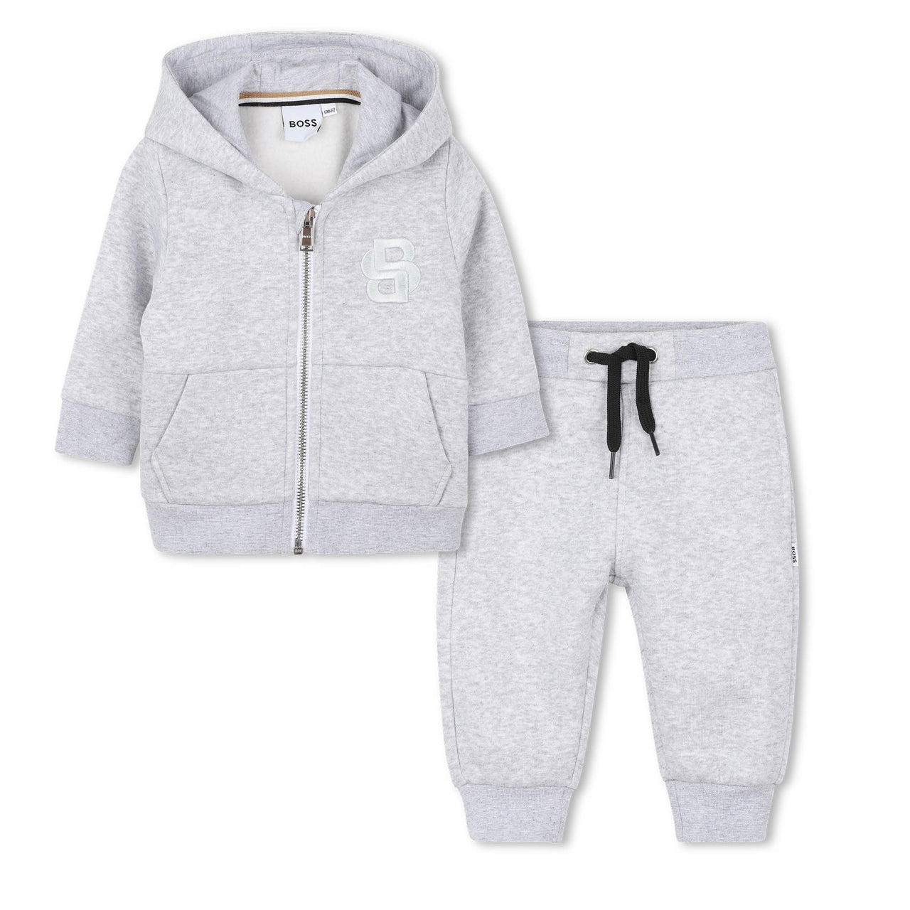 Boss set de pants para bebe color gris