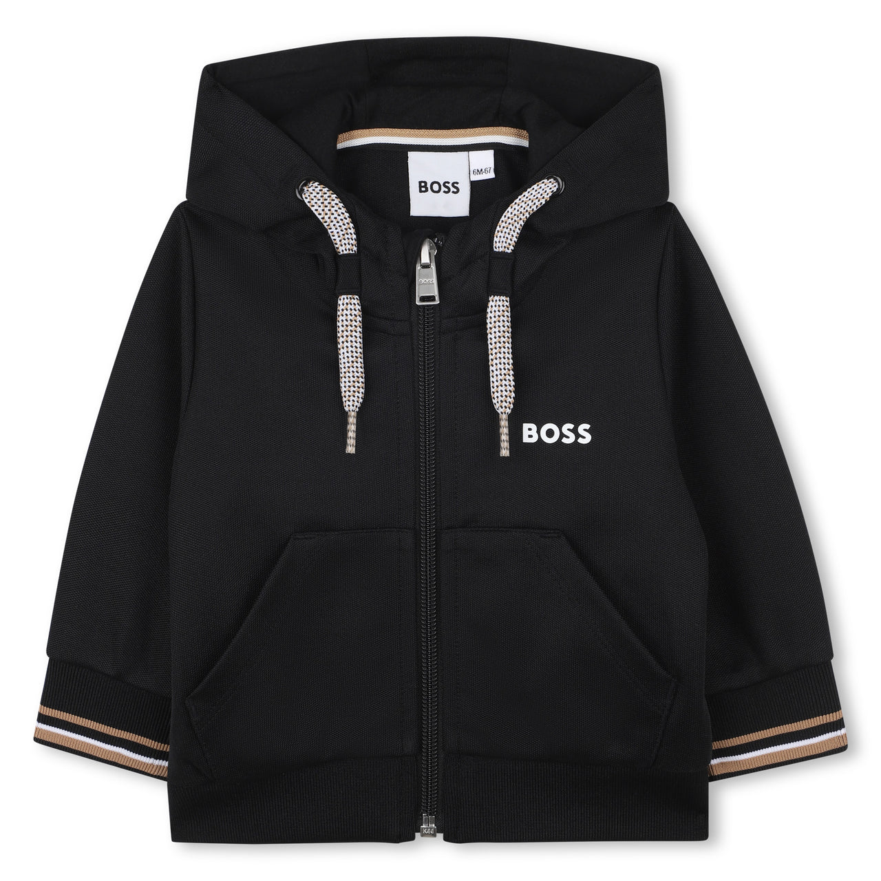 Boss set de pants para bebe color negro tribanda