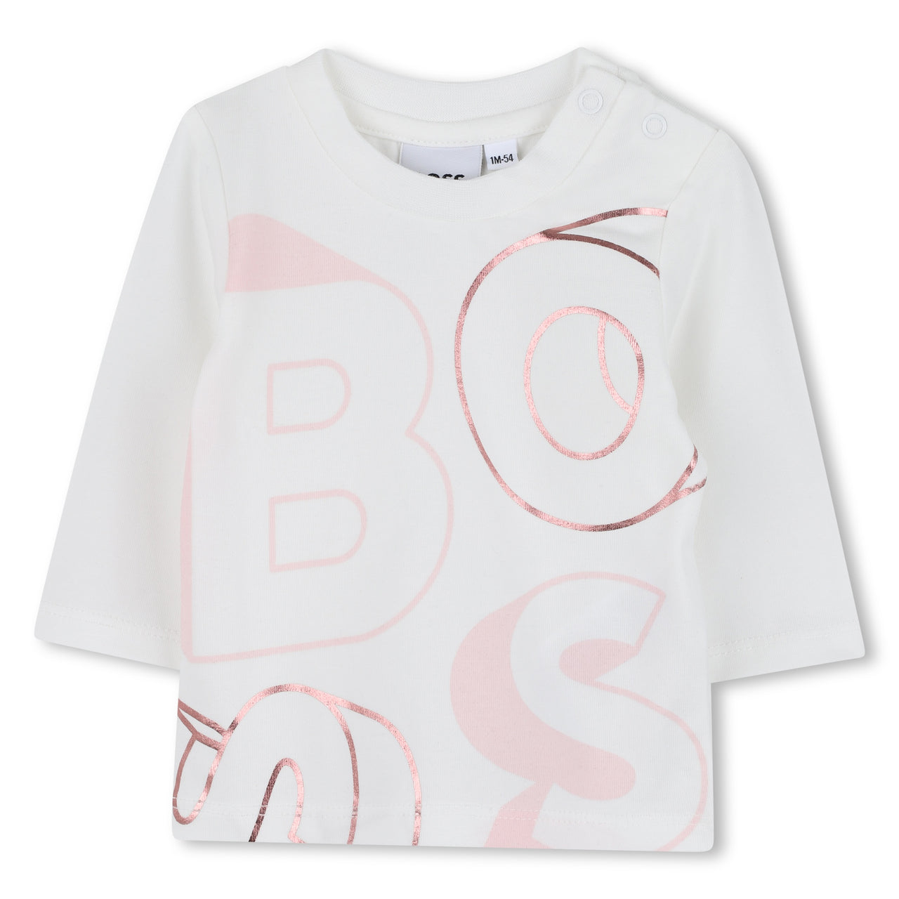 Boss set de pants con playera rosa para bebe velvet