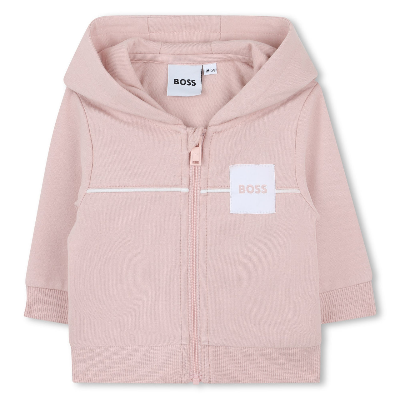 Boss set de pants con playera rosa palido para bebe velvet