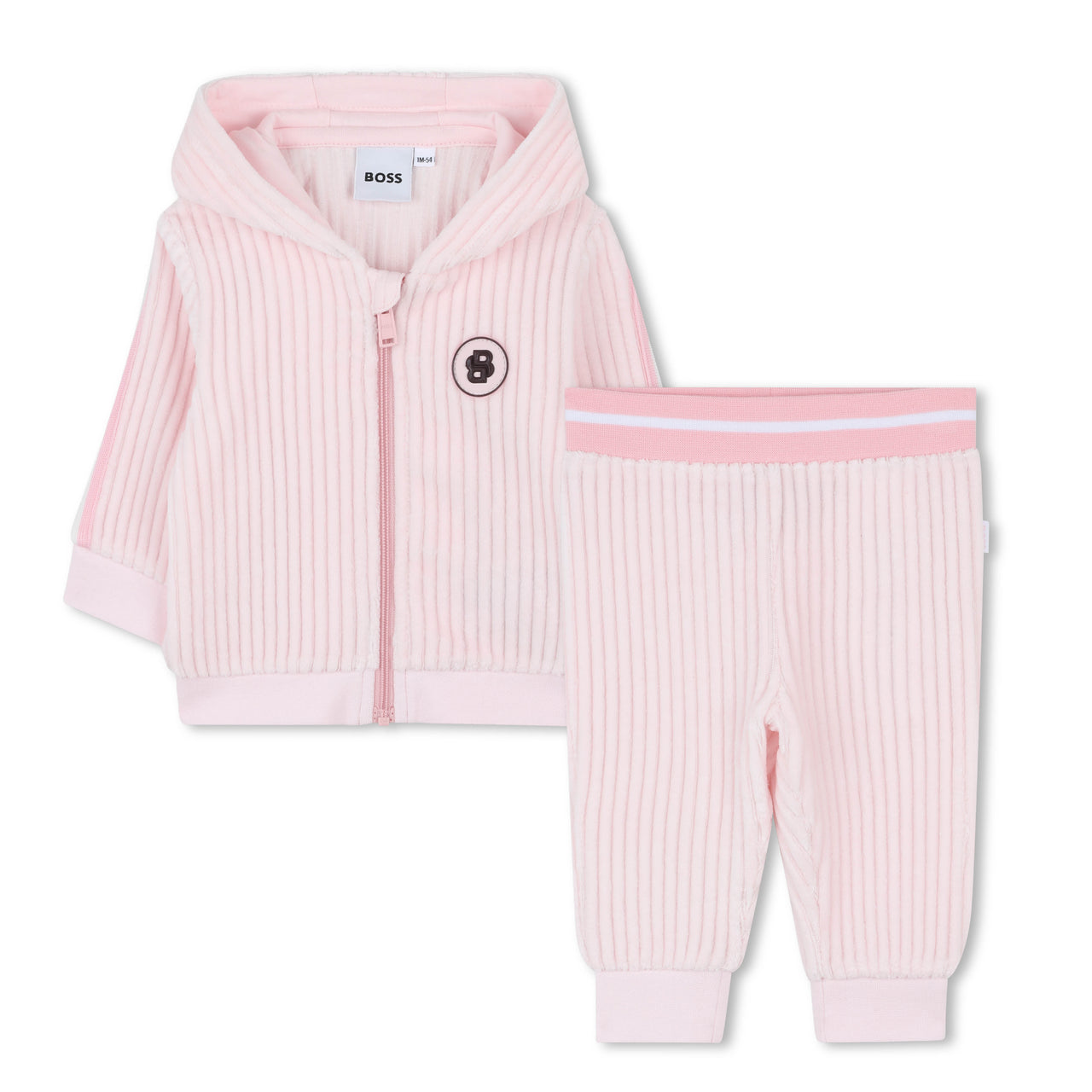 Boss set de pants rosa para bebe tela muy suave