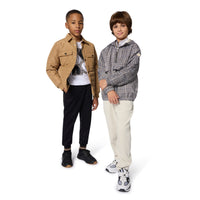 Thumbnail for BOSS Tenis para niño y teen color negro logo al costado plata con agujetas