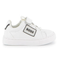 Thumbnail for BOSS Tenis para niño pequeño blanco, cierre con velcro y agujetas elasticas