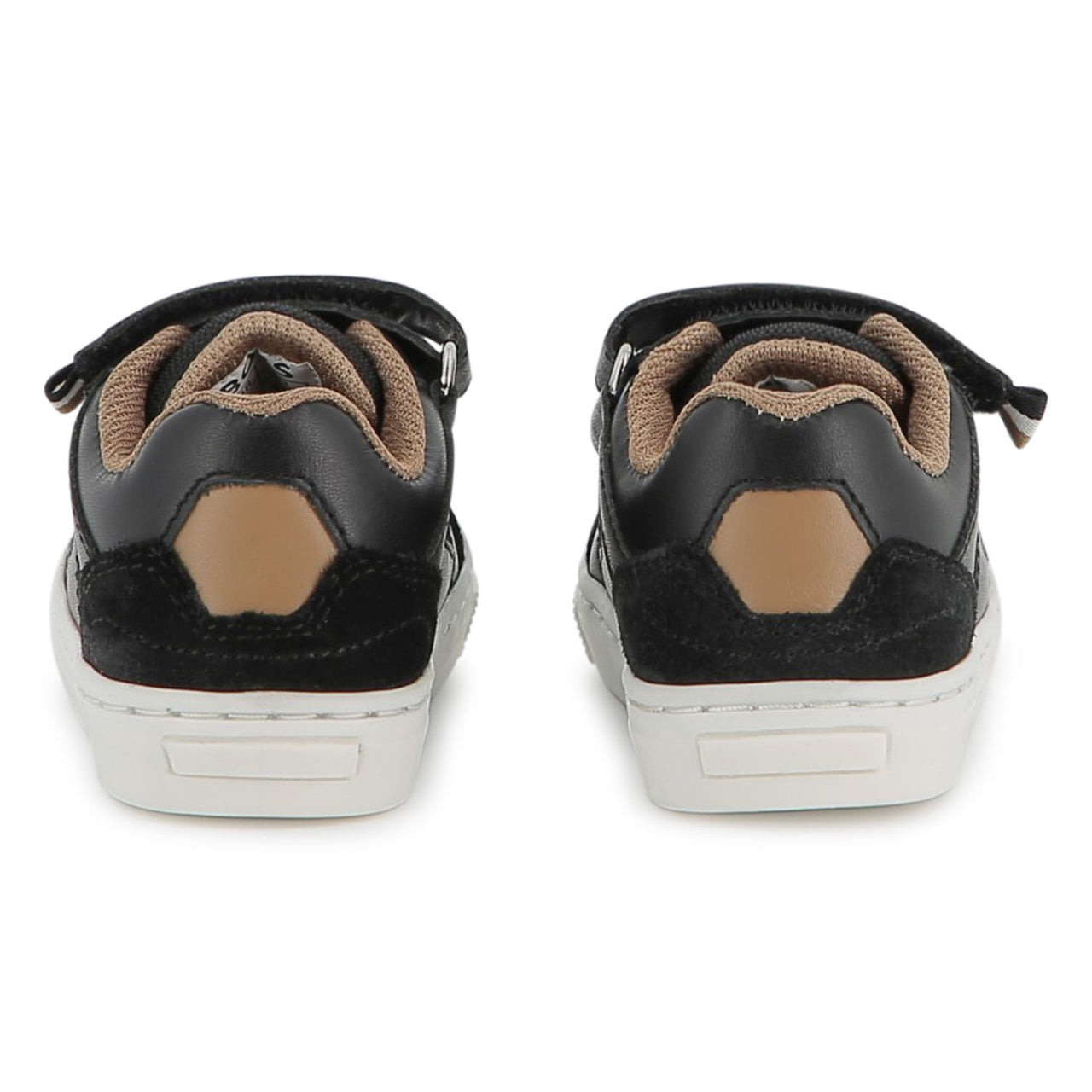 BOSS Tenis para niño pequeño negro cierre con velcro sin agujetas