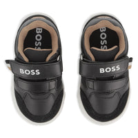 Thumbnail for BOSS Tenis para niño pequeño negro cierre con velcro sin agujetas