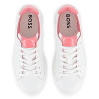 Thumbnail for BOSS Tenis para niña y teen blancos con detalles rosas