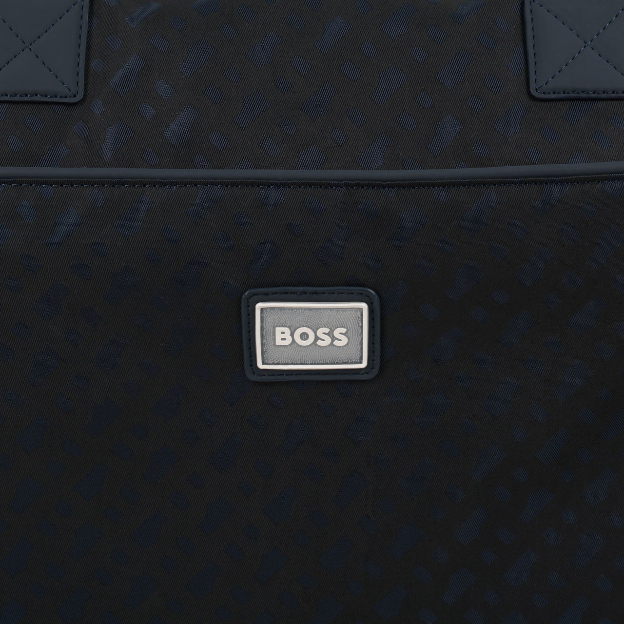BOSS Pañalera con accesorios all over print new logo azul marino