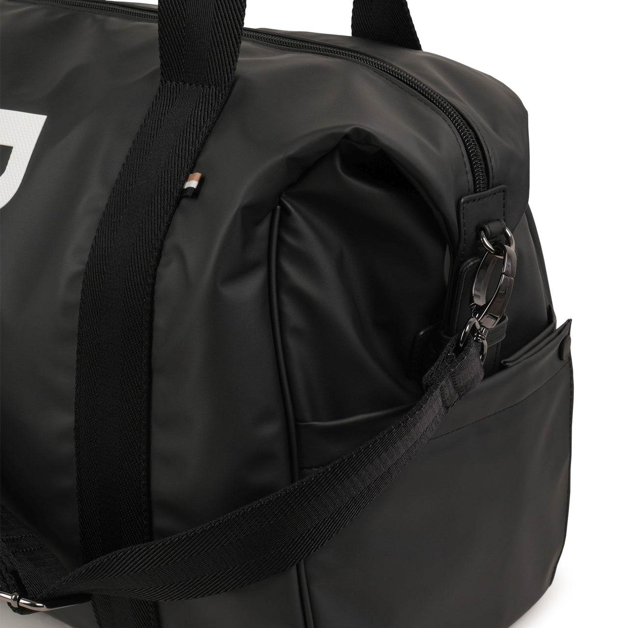 BOSS Pañalera con accesorios negra logo vertical