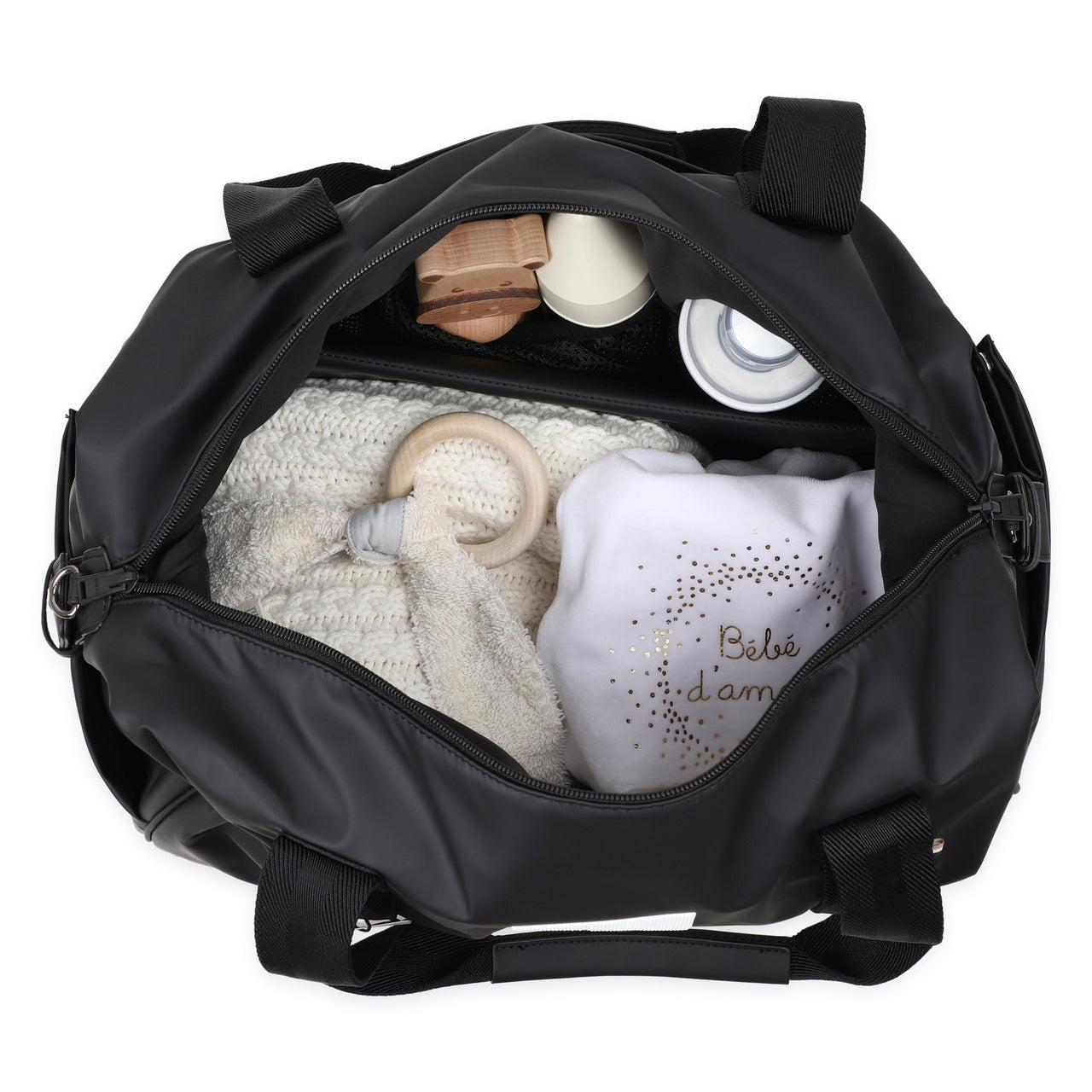 BOSS Pañalera con accesorios negra logo vertical