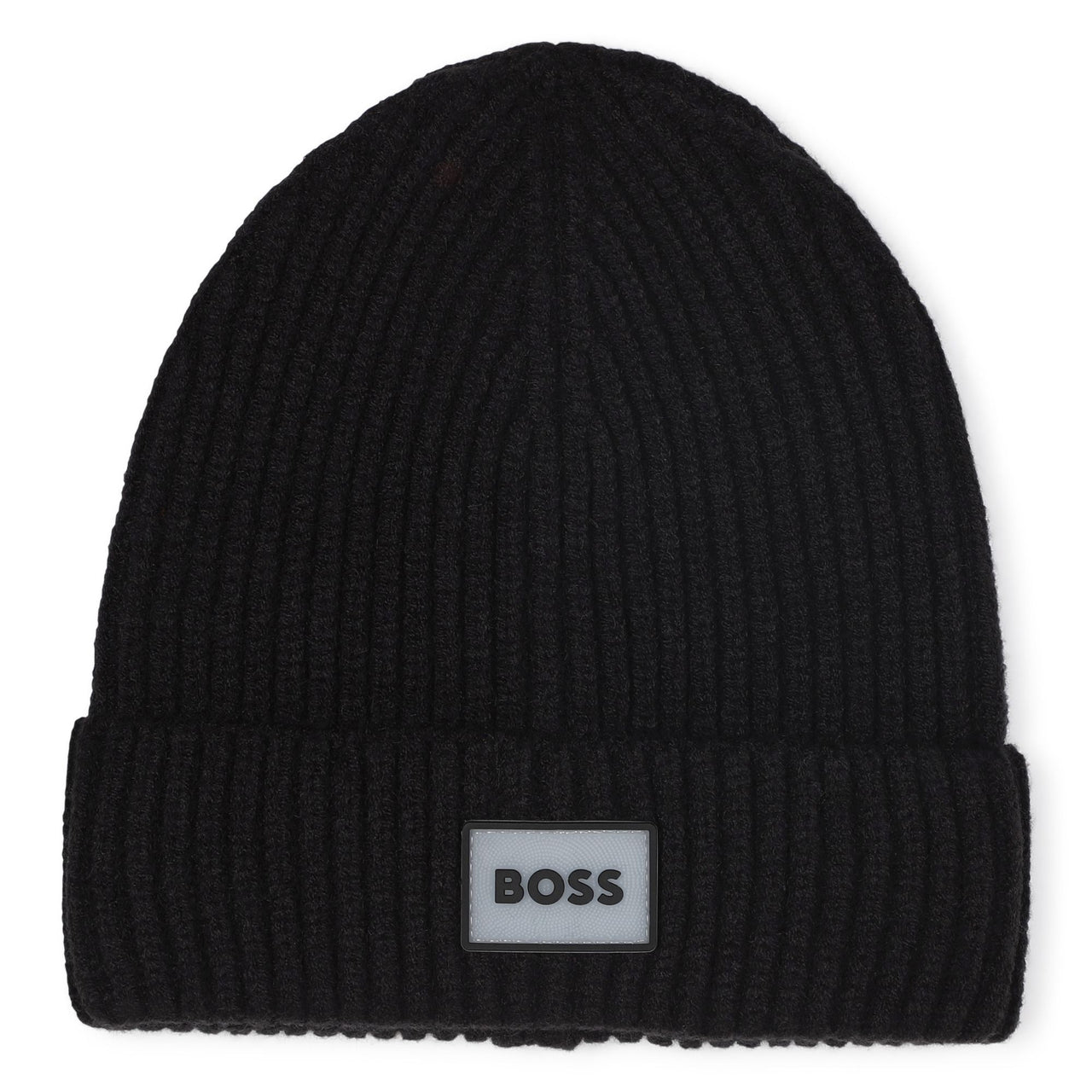 BOSS Gorro para frio para niño y teens negro  pequeño logo al frente plastificado