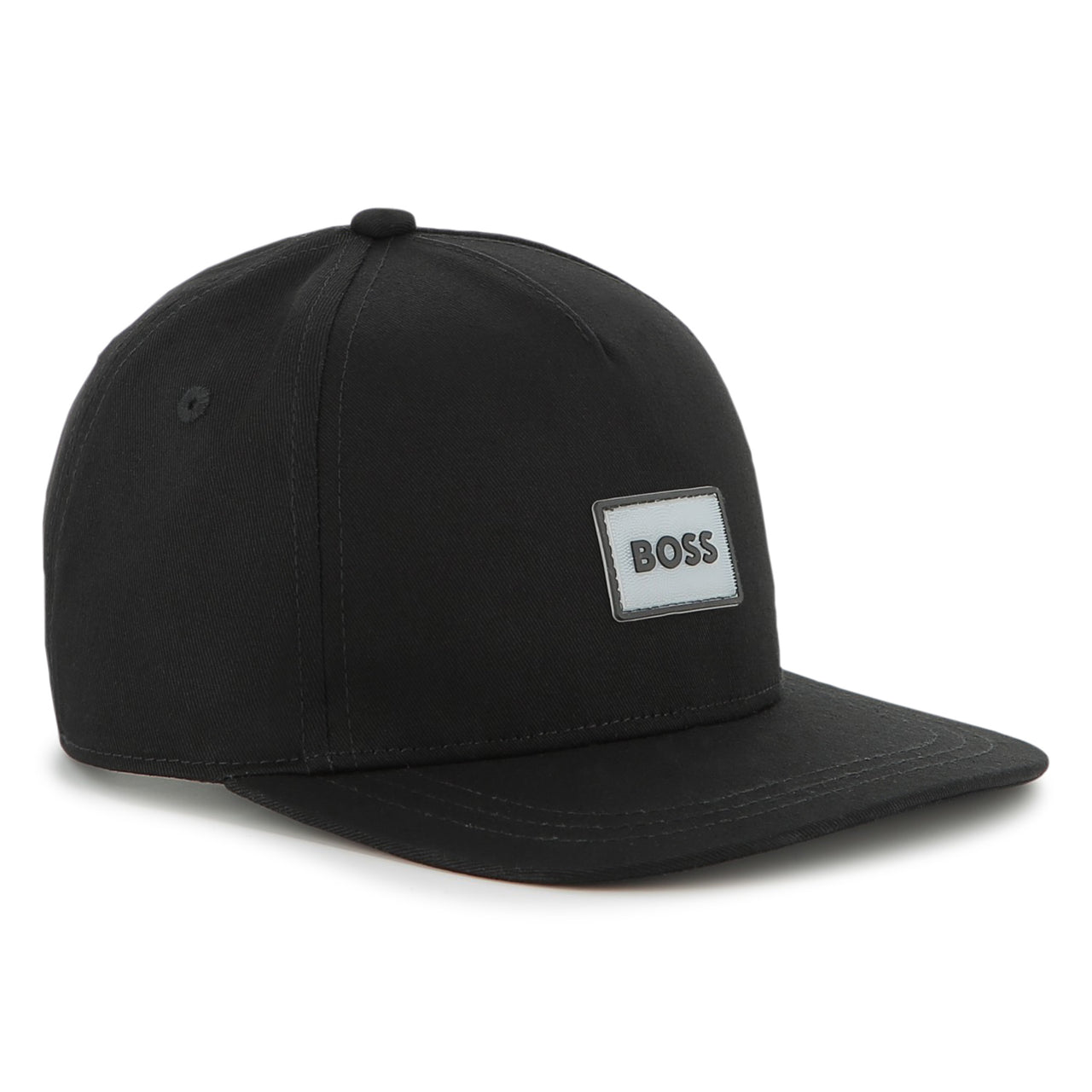 BOSS Gorra para niño y teen color negro logo plastificado al frente