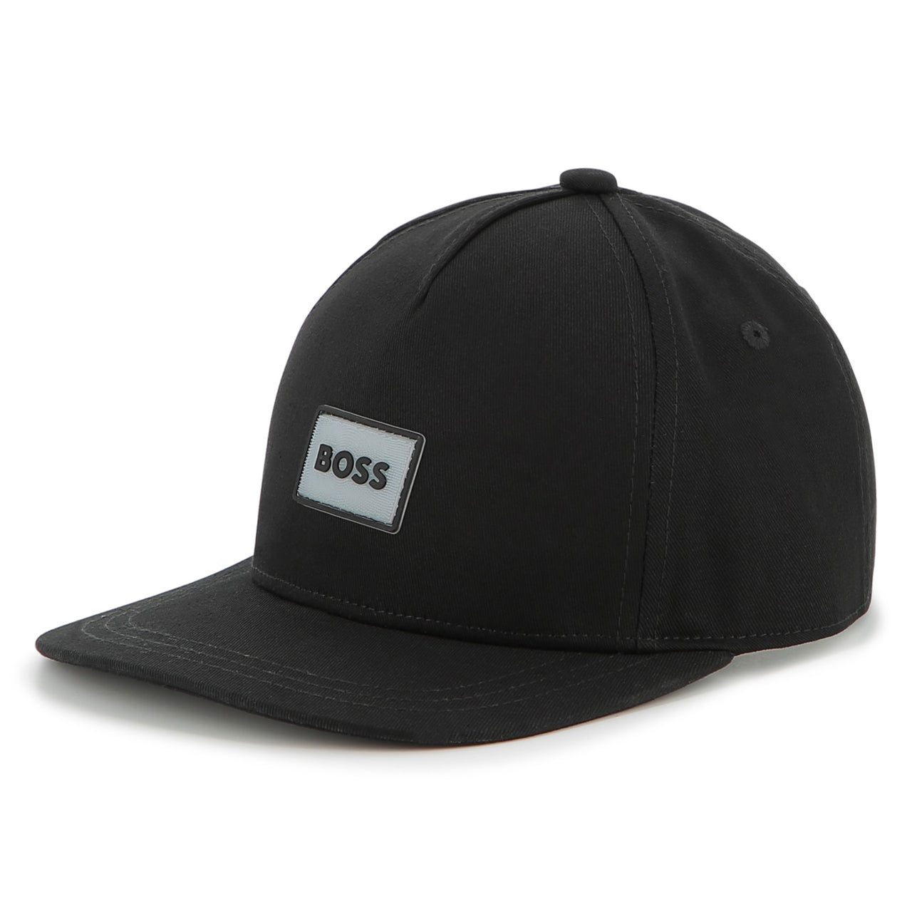 BOSS Gorra para niño y teen color negro logo plastificado al frente