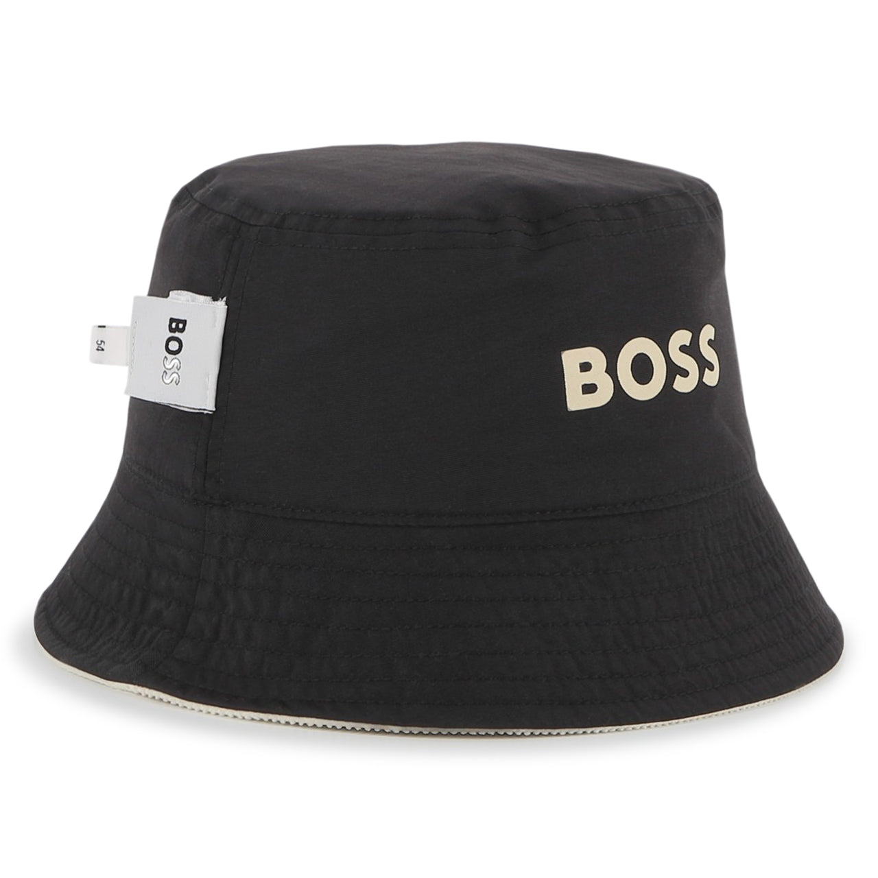 BOSS Gorro de sol para niño y teen reversible hueso y beige