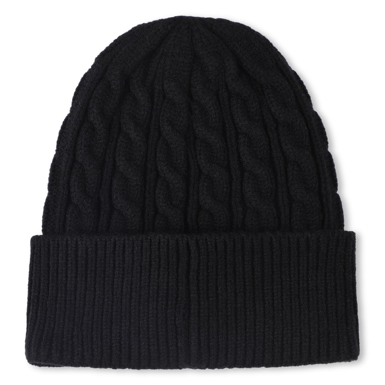BOSS Gorro para frio para niño y teen color negro logo al tono