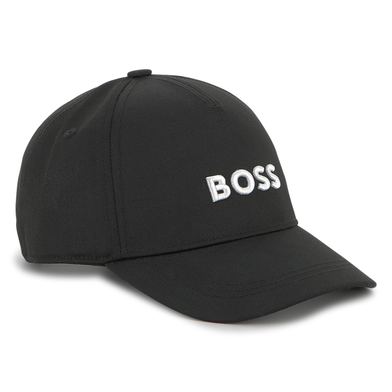 BOSS Gorra para niño y teen color negro logo bordado en color blanco