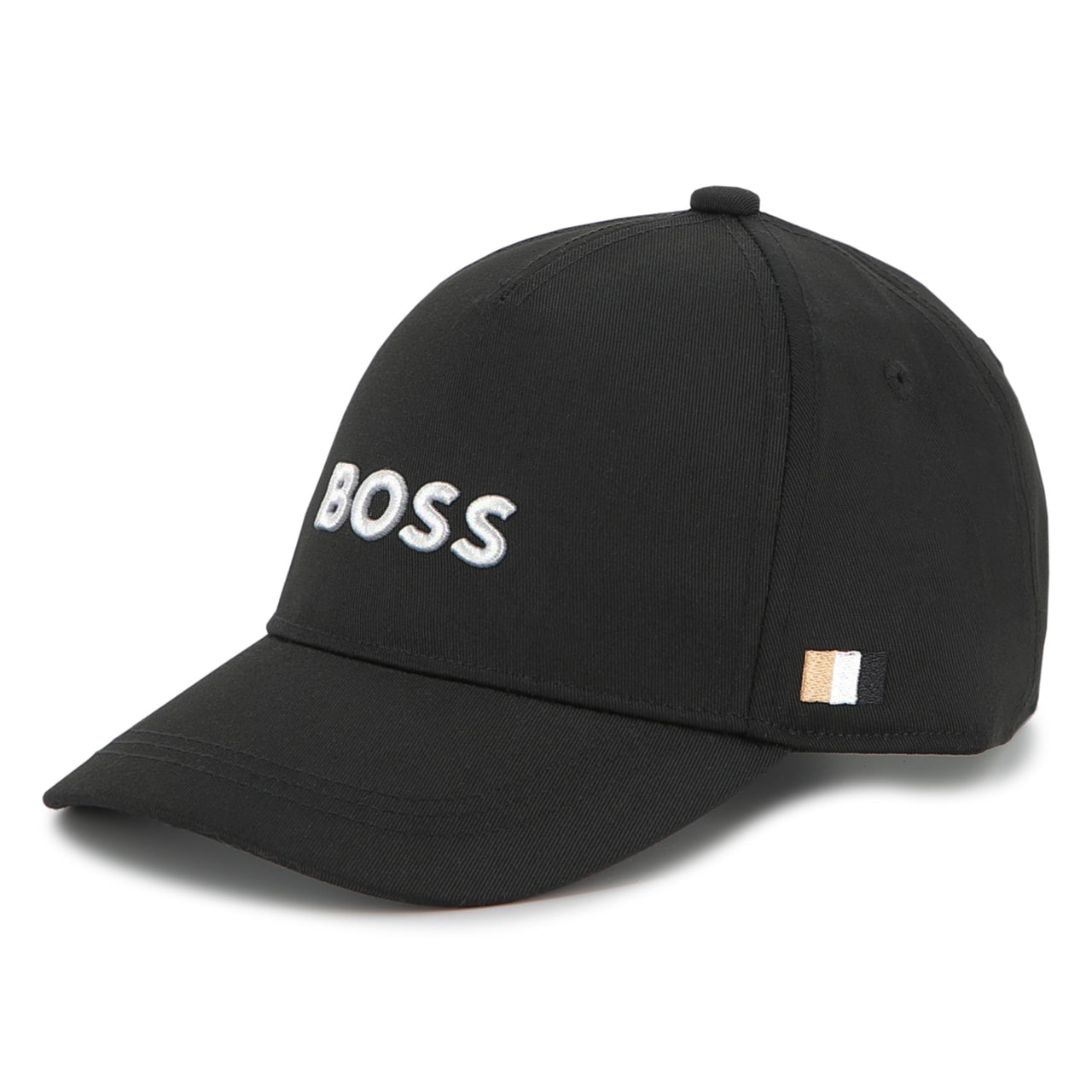 BOSS Gorra para niño y teen color negro logo bordado en color blanco