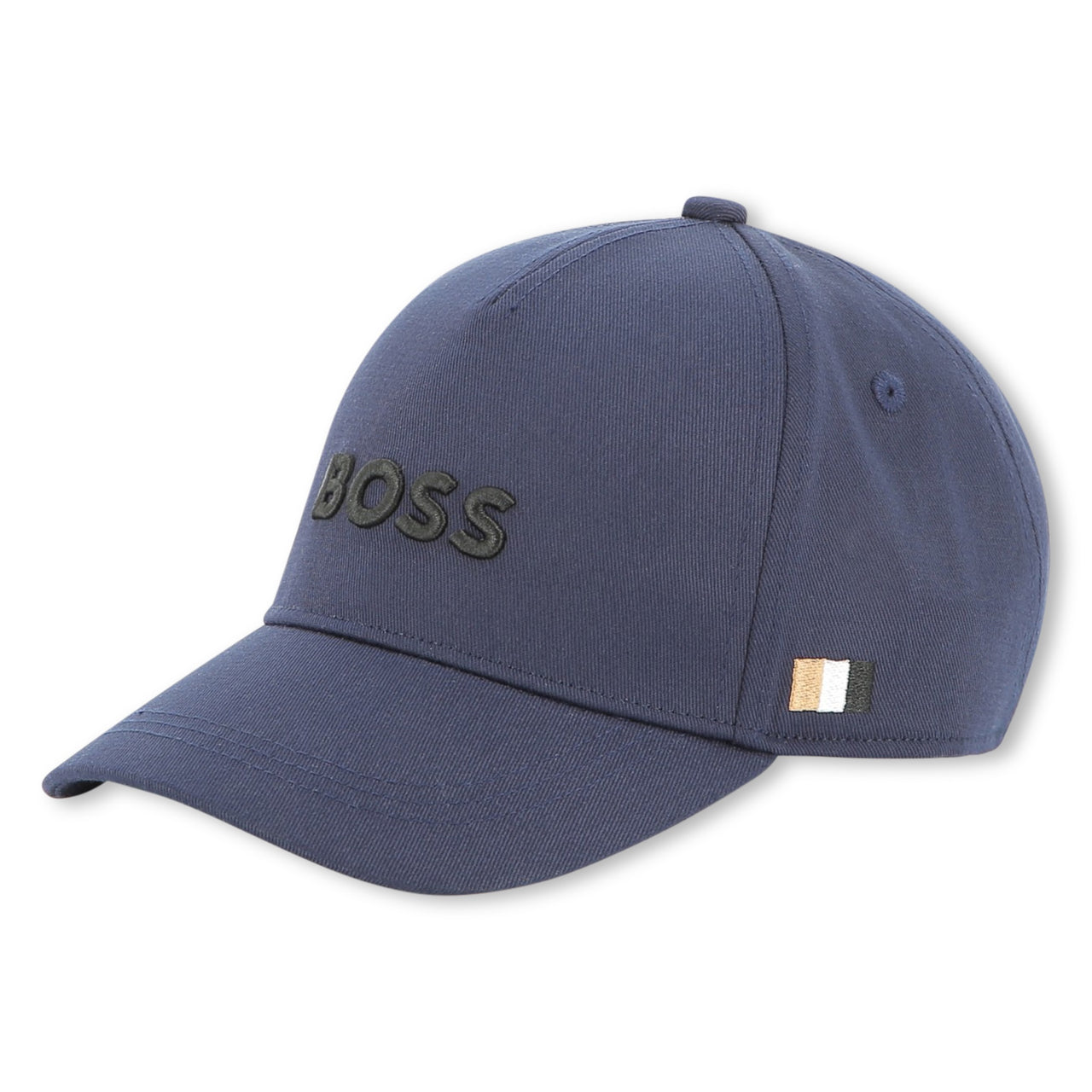 BOSS Gorra para niño y teen color azul logo bordado en color negro