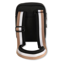 Thumbnail for BOSS crossbody, bolsa o pasaportera para niño y teen color negro logo tribanda