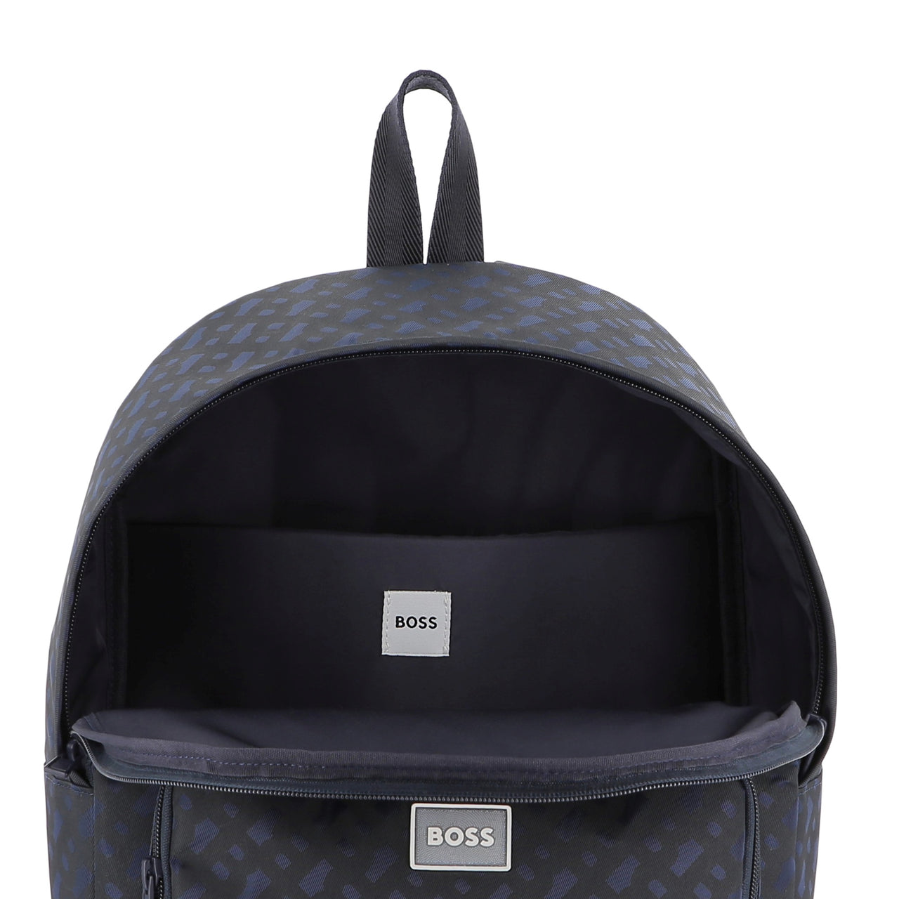 BOSS Backpack para niño y Teen all over print new logo color azul marino