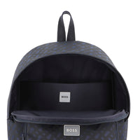 Thumbnail for BOSS Backpack para niño y Teen all over print new logo color azul marino