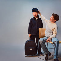 Thumbnail for BOSS Backpack para niño y Teen all over print new logo color azul marino