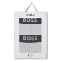 Thumbnail for BOSS Set de 2 boxers para niño y teen, gris y cielo