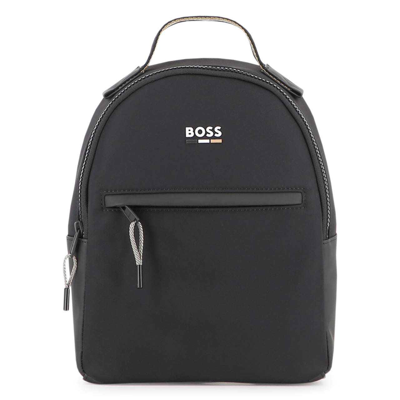 BOSS Backpack para niño y Teen negra pequeño logo tribanda