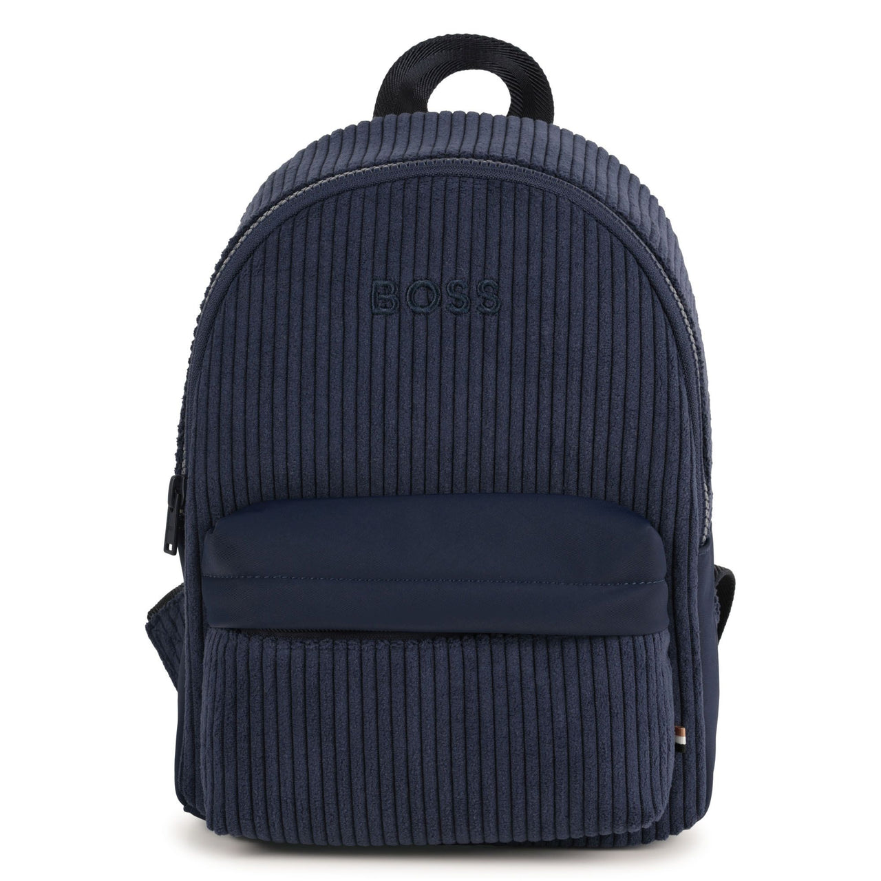 BOSS Backpack para niño y Teen en pana color azul logo al tono
