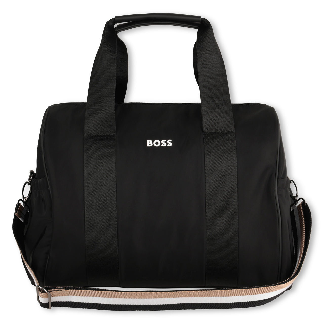 BOSS Pañalera con accesorios color negro liso pequeño logo al frente