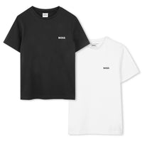 Thumbnail for BOSS Set de 2 playeras para niño y teen una blanca otra negra pequeño logo estampado