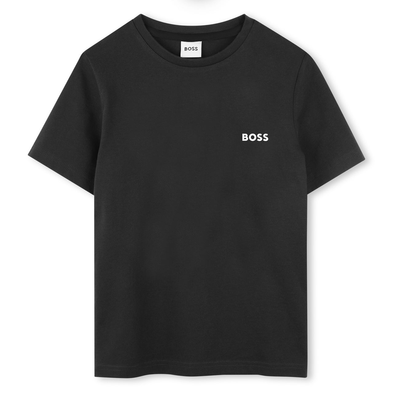 BOSS Set de 2 playeras para niño y teen una blanca otra negra pequeño logo estampado