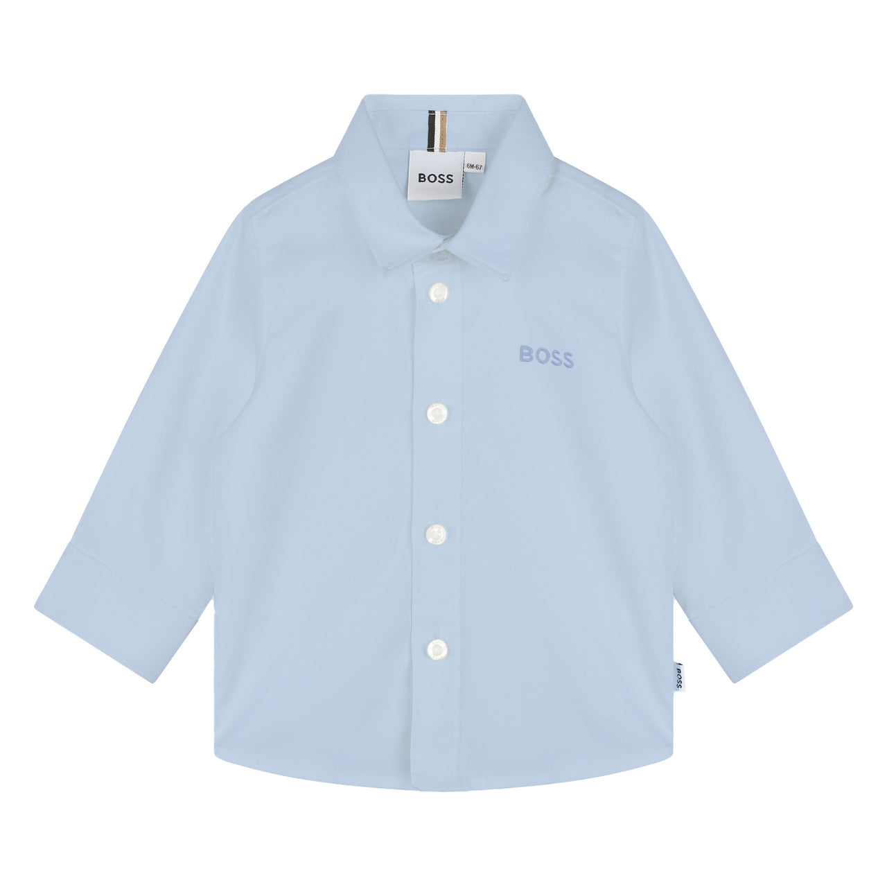 BOSS camisa de vestir para bebe blanca botones ocultos